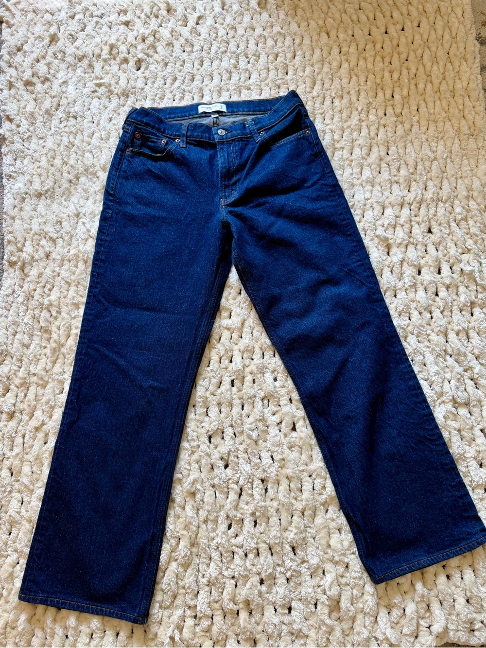 Abercrombie & Fitch Curve Love Low Rise Baggy Jeans Dark Wash 29/8R